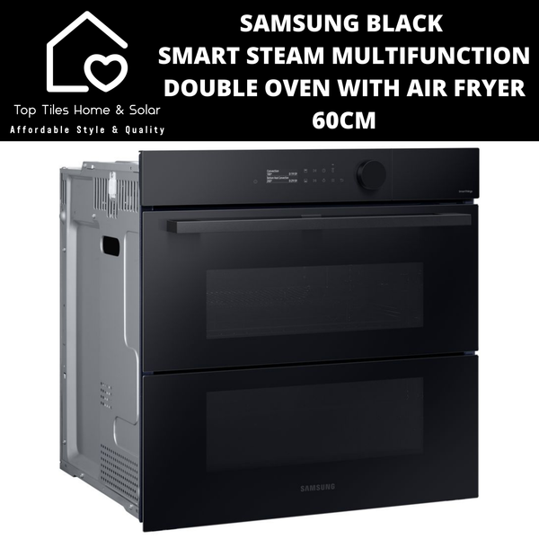 Samsung Black Smart Steam Multifunction Double Oven with Air Fryer - 60cm