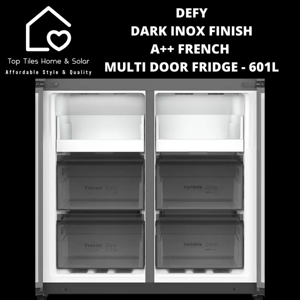 Defy Dark Inox Finish A++ French Multi Door Fridge - 601L