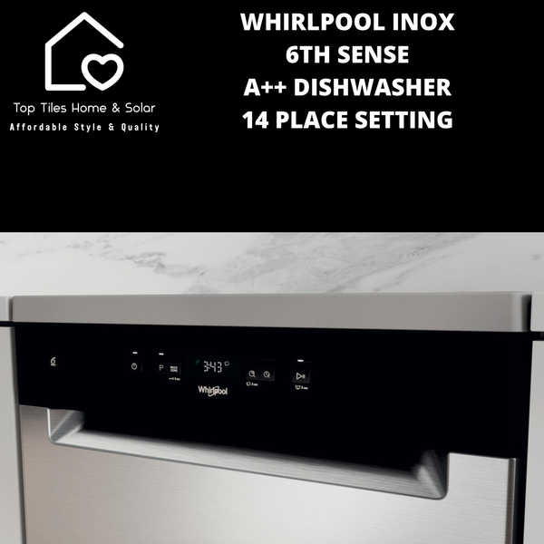 Whirlpool Inox 6th Sense A++ Dishwasher - 14 Place Setting