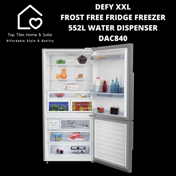 Defy XXL Frost Free Combi Fridge Freezer - 552L Water Dispenser DAC840