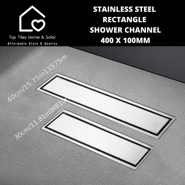 Stainless Steel Rectangle Shower Channel - 400 x 100mm