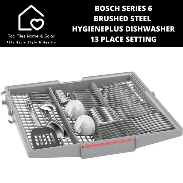 Bosch Series 6 - Brushed Steel HygienePlus Dishwasher - 13 Place Setting