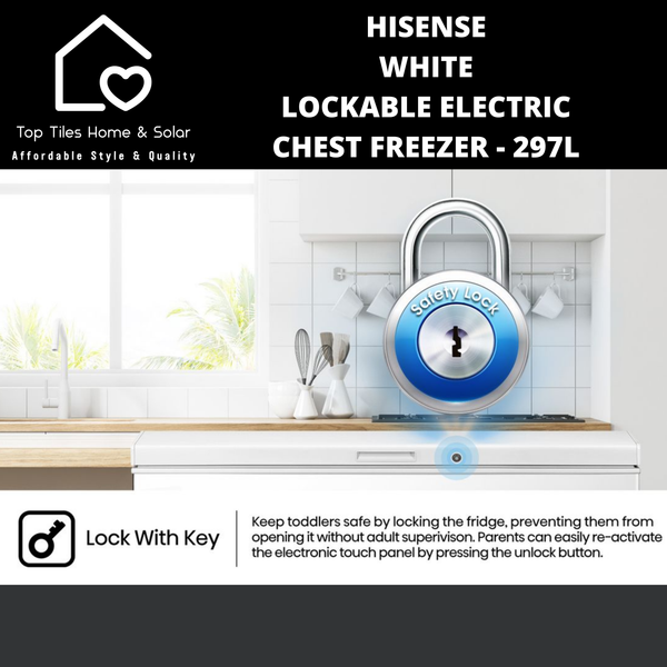 Hisense White Lockable Electric Chest Freezer - 297L