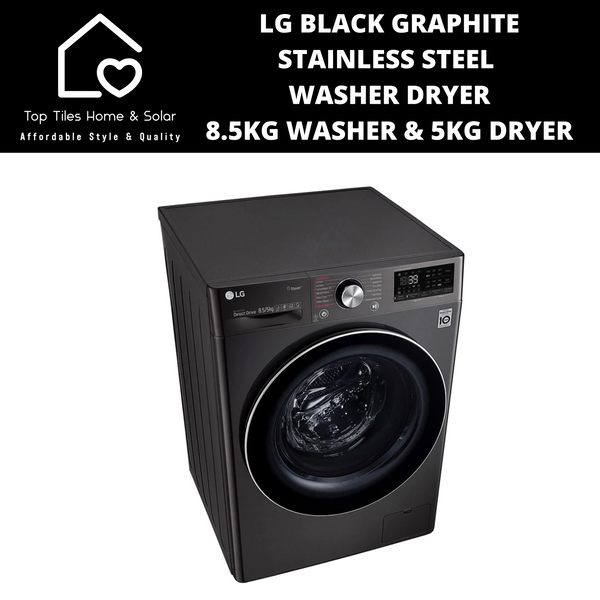 LG Black Steel Vivace Washer Dryer - 8.5kg Washer & 5kg Dryer