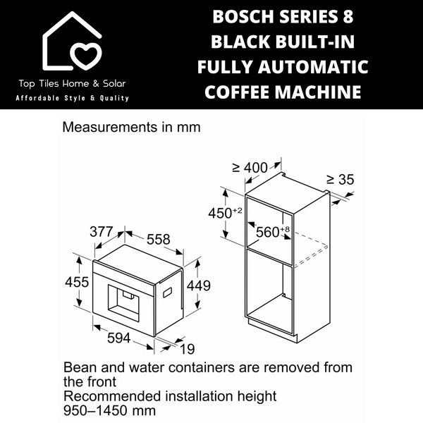 Bosch Series 8 - Blk Built-in Fully Automatic Coffee Machine