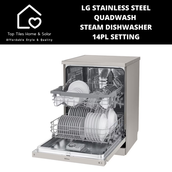 LG Stainless Steel QuadWash Steam Dishwasher - 14Pl Setting