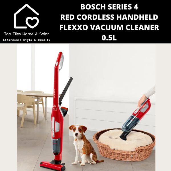 Bosch Series 4 - Red Cordless Handheld Flexxo Vacuum Cleaner - 0.5L