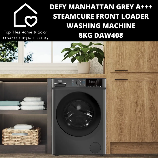 Defy Manhattan Grey A+++ SteamCure Front Loader Washing Machine - 8kg DAW408