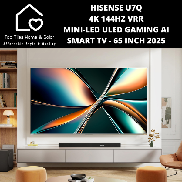 Hisense U7Q 4K 144Hz VRR  Mini-LED ULED Gaming Ai Smart TV - 65 Inch 2025