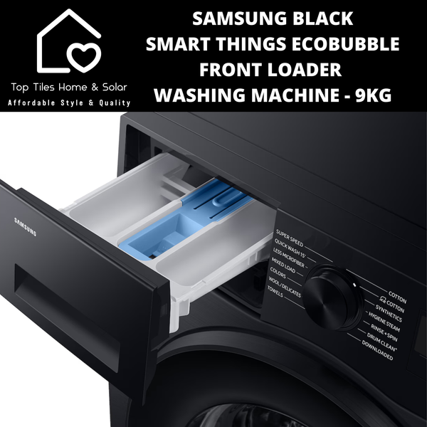 Samsung Black Smart Things EcoBubble Front Loader Washing Machine - 9kg