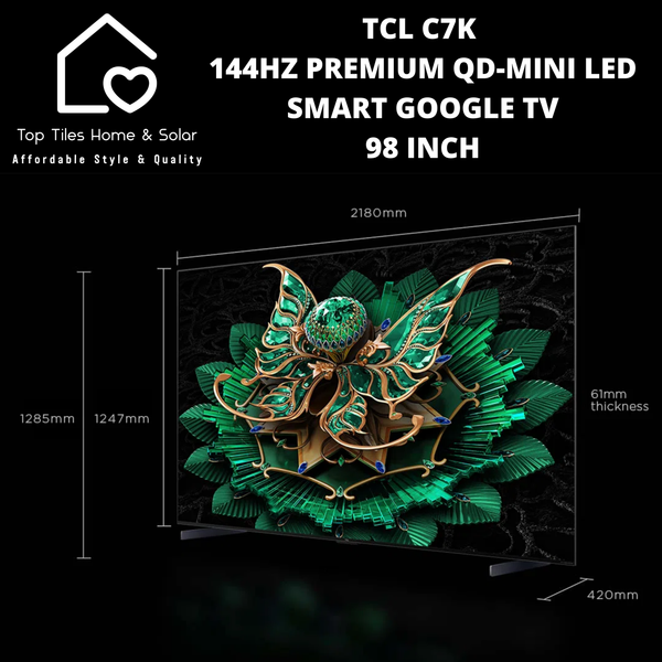 TCL C7K 144HZ Premium QD-Mini LED Smart Google TV - 98 Inch