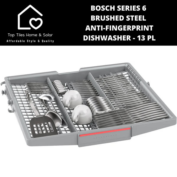 Bosch Series 6 - Brushed Steel Anti-Fingerprint Dishwasher - 13 Place Setting