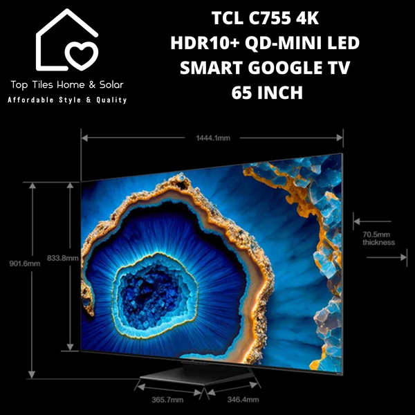 TCL C755 4K HDR10+ QD-Mini LED Smart Google TV - 65 Inch