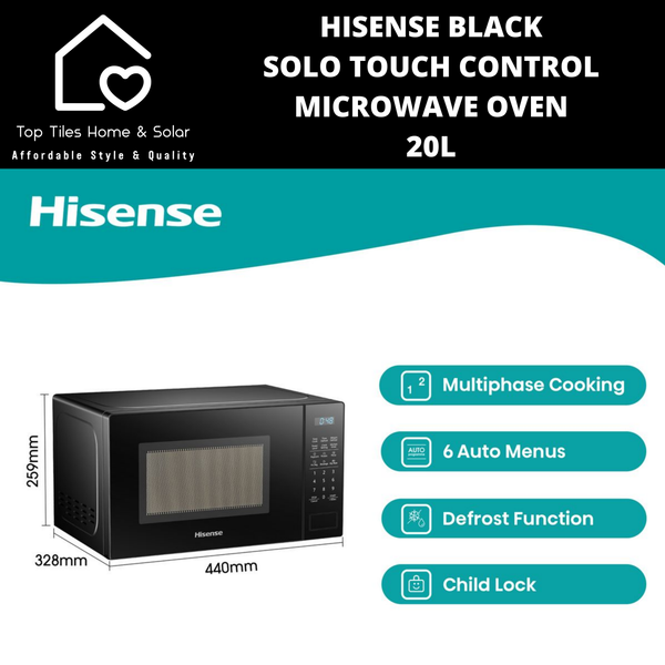 Hisense Black Solo Touch Control Microwave Oven - 20L