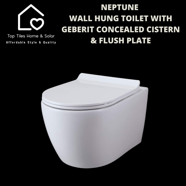 Neptune Wall Hung Toilet with Geberit Concealed Cistern & Flush Plate