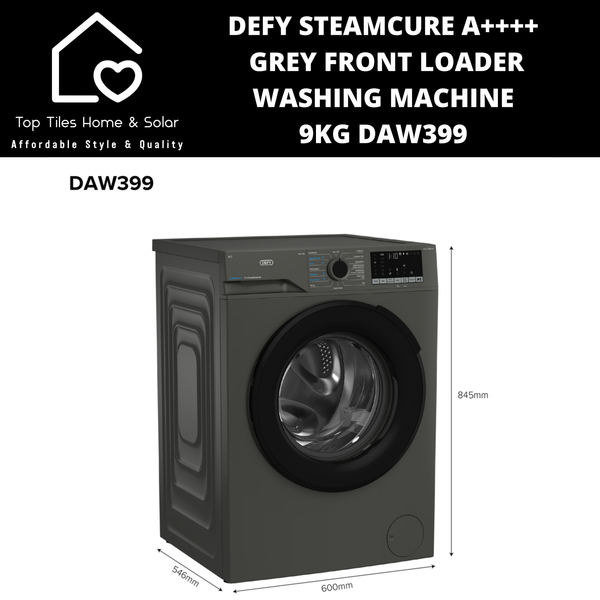 Defy SteamCure A+++ Grey Front Loader Washing Machine - 9kg DAW399