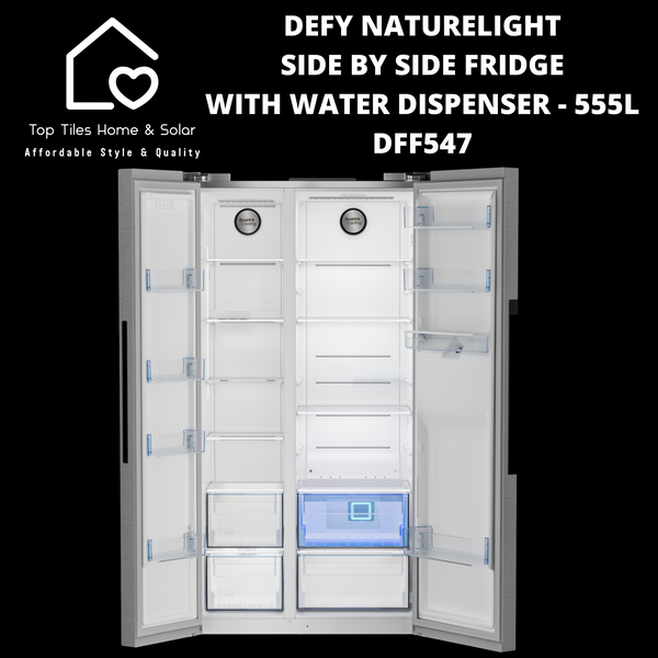 Defy NatureLight Side By Side Fridge with Water Dispenser - 555L DFF547