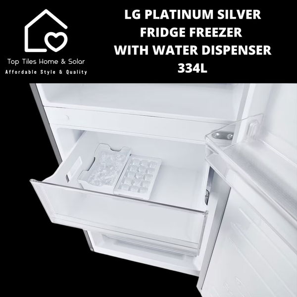 LG Platinum Silver Fridge Freezer with Water Dispenser - 334L
