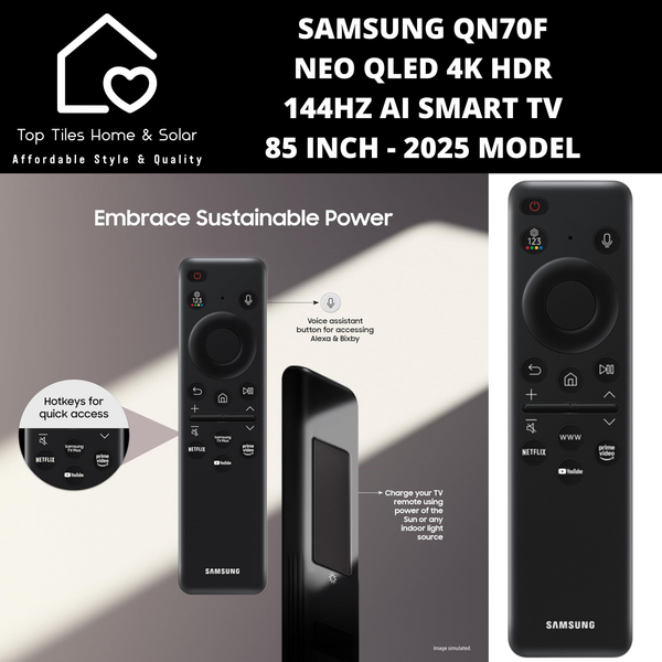 Samsung QN70F Neo QLED 4k HDR 144Hz Ai Smart TV - 85 Inch