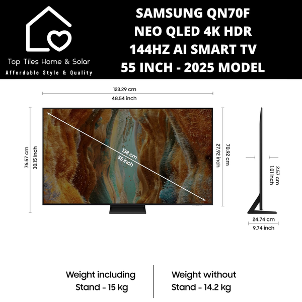 Samsung QN70F Neo QLED 4k HDR 144Hz Ai Smart TV - 55 Inch