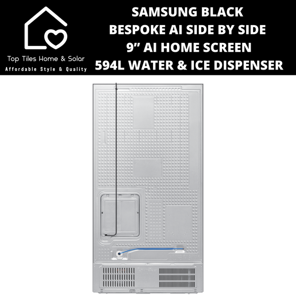 Samsung Black BESPOKE AI Side by Side 9” AI Home Screen - 594L Water & Ice Dispenser