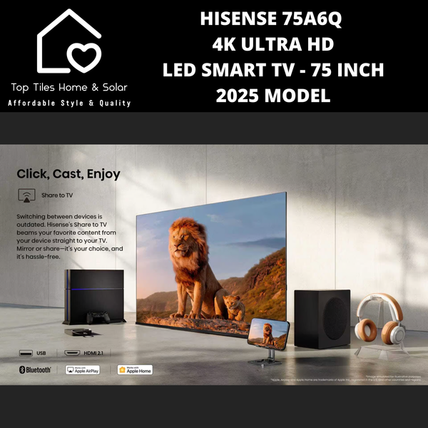 Hisense 75A6Q 4K ULTRA HD LED Smart TV - 75 Inch 2025 MODEL