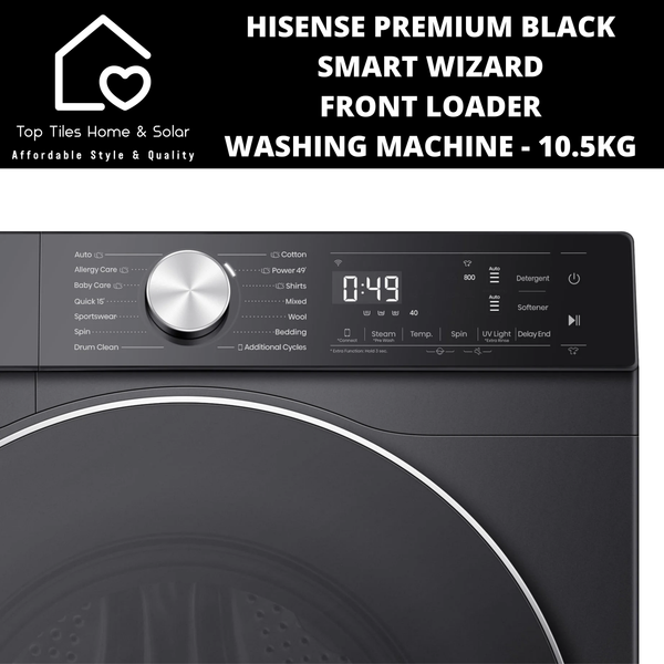 Hisense Premium Black Smart Front Loader Washing Machine - 10.5kg