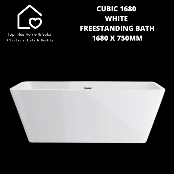 Cubic 1680 White Freestanding Bath - 1680 x 750mm
