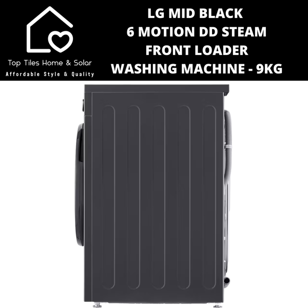 LG Mid Black 6 Motion DD Steam Front Loader Washing Machine - 9kg