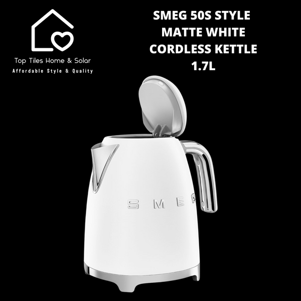 Smeg 50s Style Matte White Cordless Kettle - 1.7L