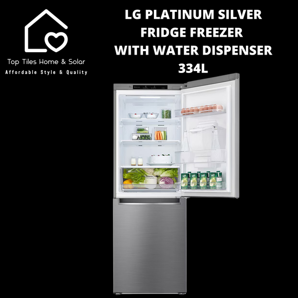 LG Platinum Silver Fridge Freezer with Water Dispenser - 334L