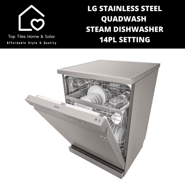 LG Stainless Steel QuadWash Steam Dishwasher - 14Pl Setting
