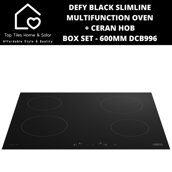 Defy Black Slimline Multifunction Oven + Ceran Hob Box Set - 600mm DCB996