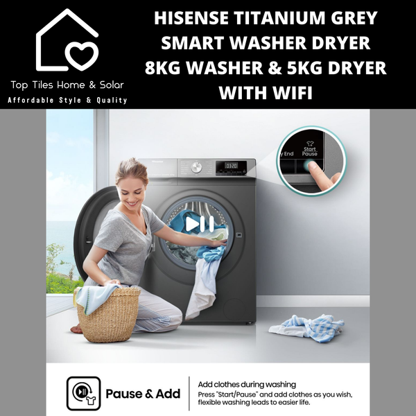 Hisense Titanium Grey Smart Washer Dryer - 8kg Washer & 5kg Dryer