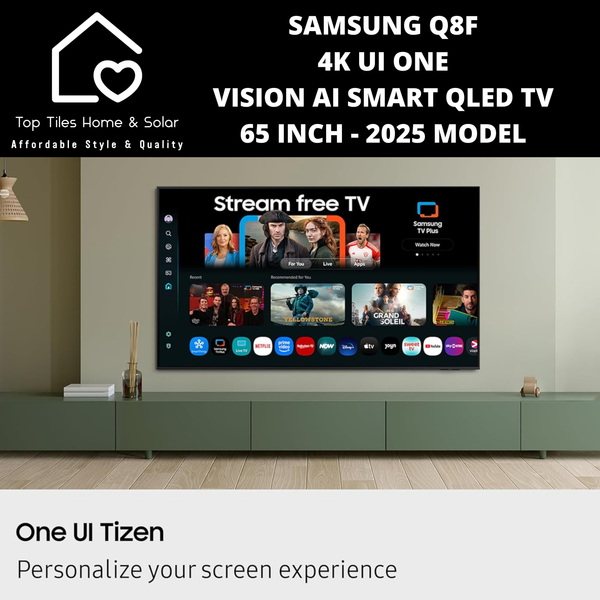 Samsung Q8F 4K UI ONE VISION AI Smart QLED TV - 65 Inch  2025 Model