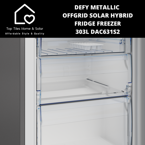 Defy Metallic Offgrid Solar Hybrid Fridge Freezer - 303L DAC631S2
