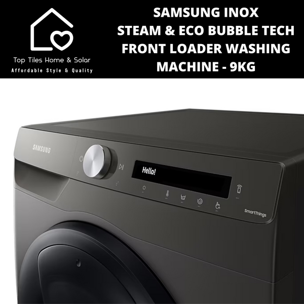 Samsung Inox AI Steam & Eco Bubble Tech Front Loader Washing Machine - 9kg