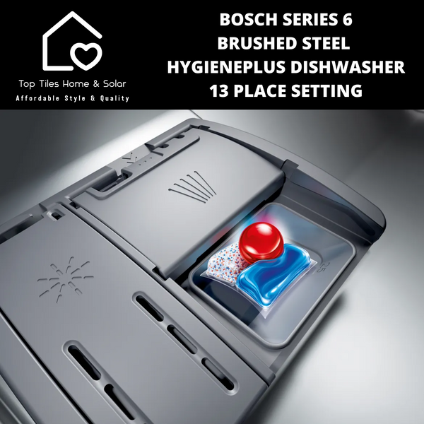 Bosch Series 6 - Brushed Steel HygienePlus Dishwasher - 13 Place Setting
