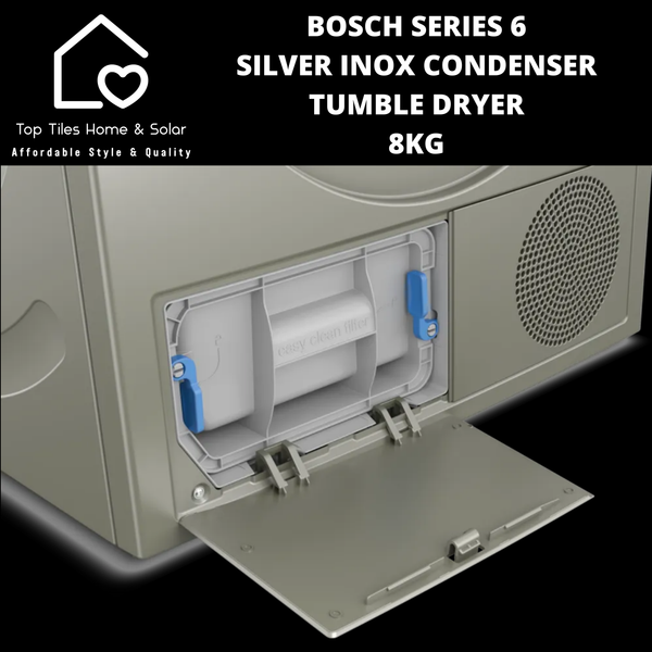 Bosch Series 6 - Silver Inox Condenser Tumble Dryer - 8kg