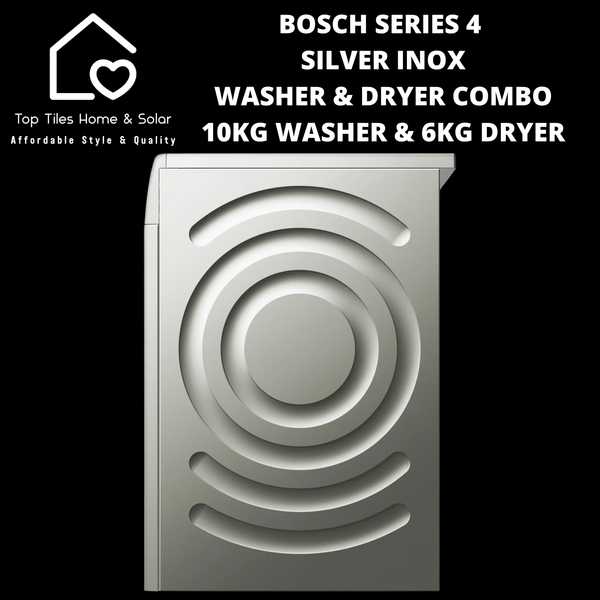 Bosch Series 4 - Silver Inox Washer & Dryer Combo -  10kg Washer & 6kg Dryer