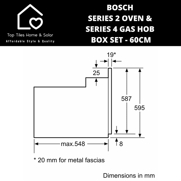 Bosch Series 2 Oven & Series 4 Gas Hob Box Set - 60cm