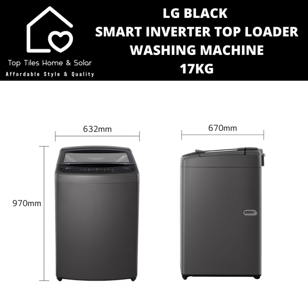 LG Black Smart Inverter Top Loader Washing Machine - 17kg