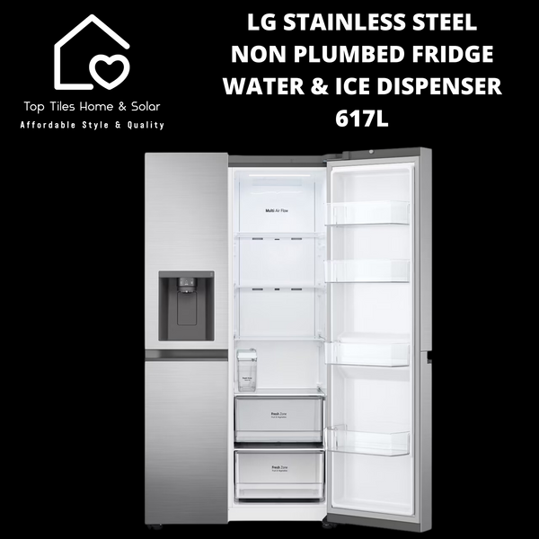 LG Stainless Steel Non Plumbed Fridge - 617L Water & Ice Dispenser