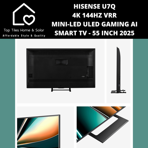 Hisense U7Q 4K 144Hz VRR  Mini-LED ULED Gaming Ai Smart TV - 55 Inch 2025