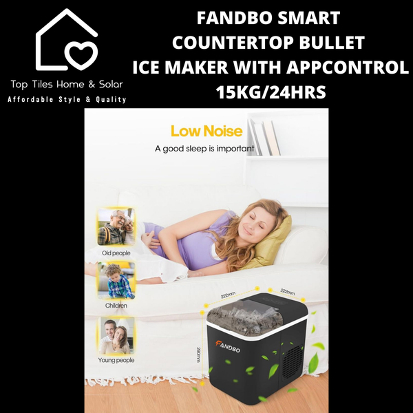Fandbo Smart Countertop Bullet Ice Maker with AppControl - 15kg/24Hrs