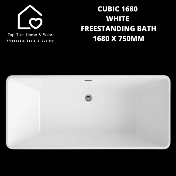 Cubic 1680 White Freestanding Bath - 1680 x 750mm