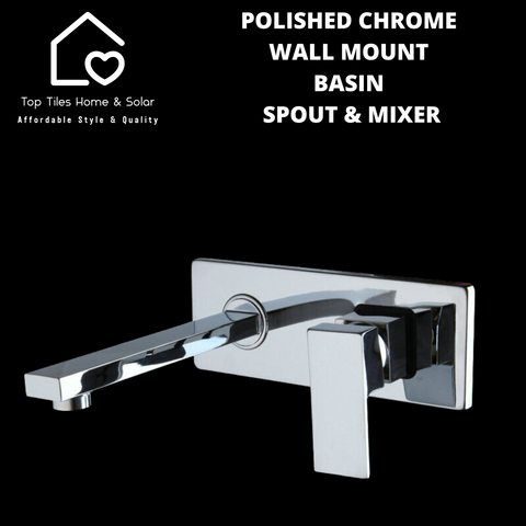 Polished Chrome Wall Mount Basin Spout & Mixer