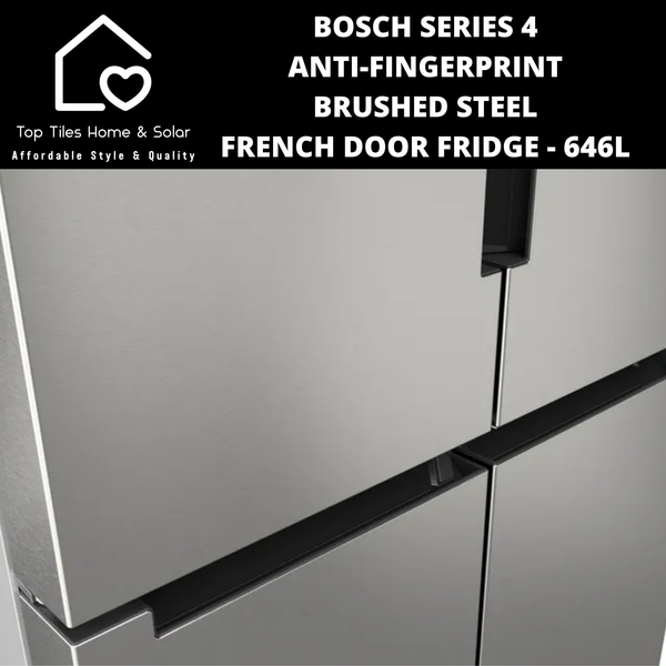 Bosch Series 4 - Anti-Fingerprint Brushed Steel French Door Fridge - 646L