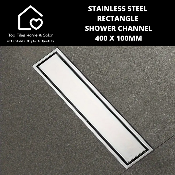 Stainless Steel Rectangle Shower Channel - 400 x 100mm