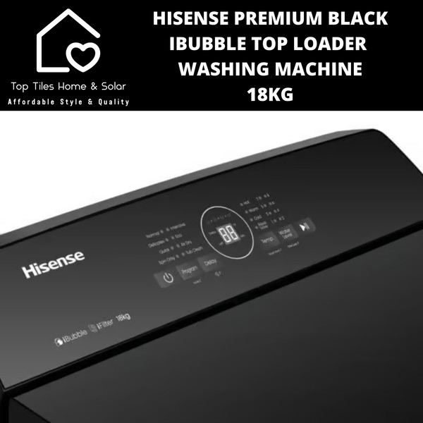 Hisense Premium Black iBubble Top Loader Washing Machine - 18kg